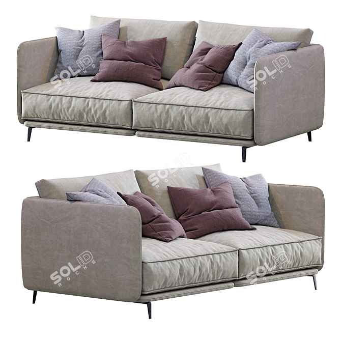 Modern Minimal Sofa K2 3D model image 3