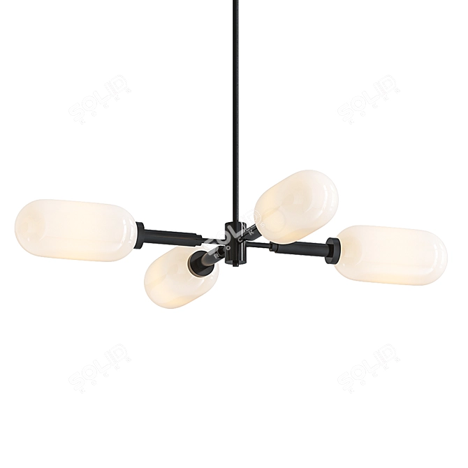 Modern Annex Linear Chandelier 3D model image 1