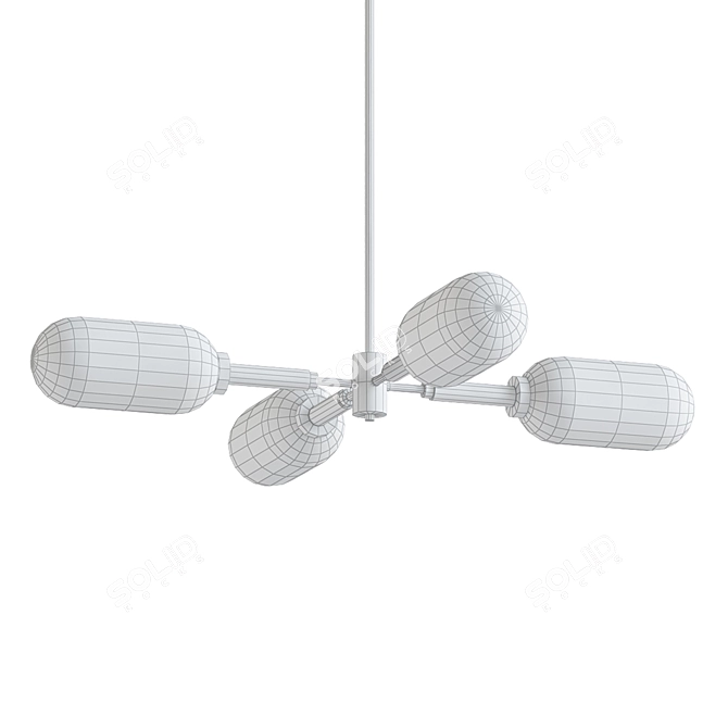 Modern Annex Linear Chandelier 3D model image 2