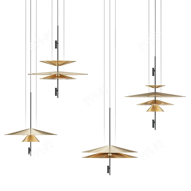 Stylish Chandelier Combination 3D model image 1