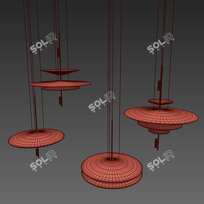 Stylish Chandelier Combination 3D model image 2