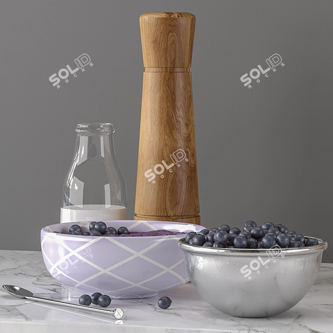 Sleek Kitchen Décor Set 3D model image 2