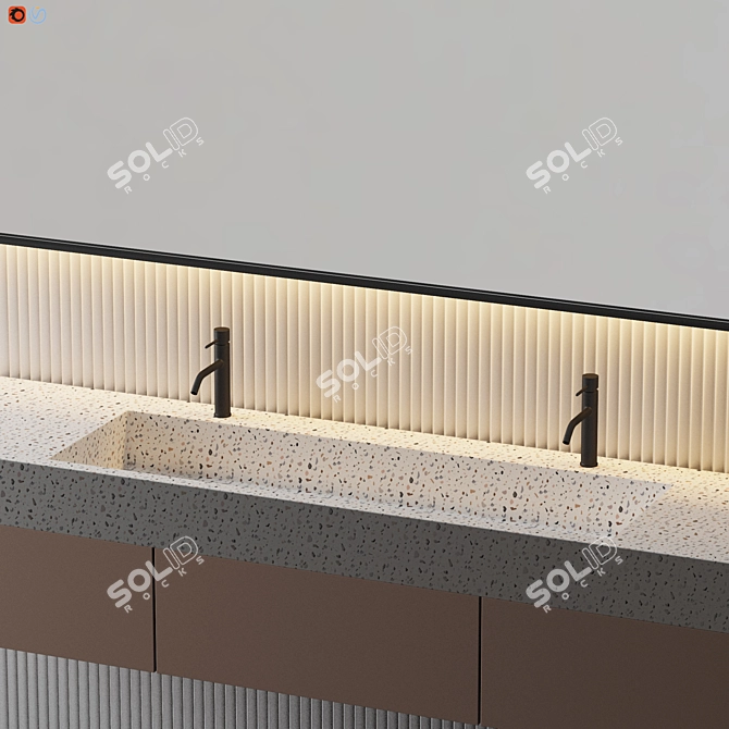 Luxury Bathroom Interior Set 3D model image 4