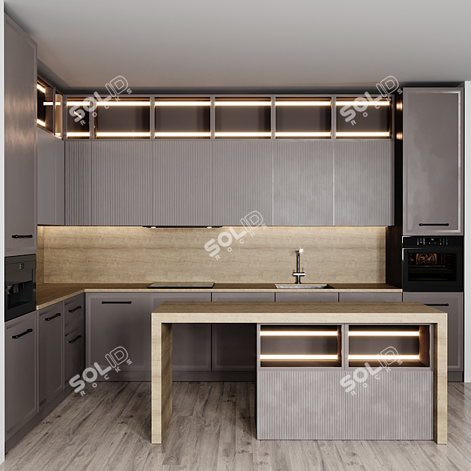 Modern Kitchen 3D Model 3D model image 2