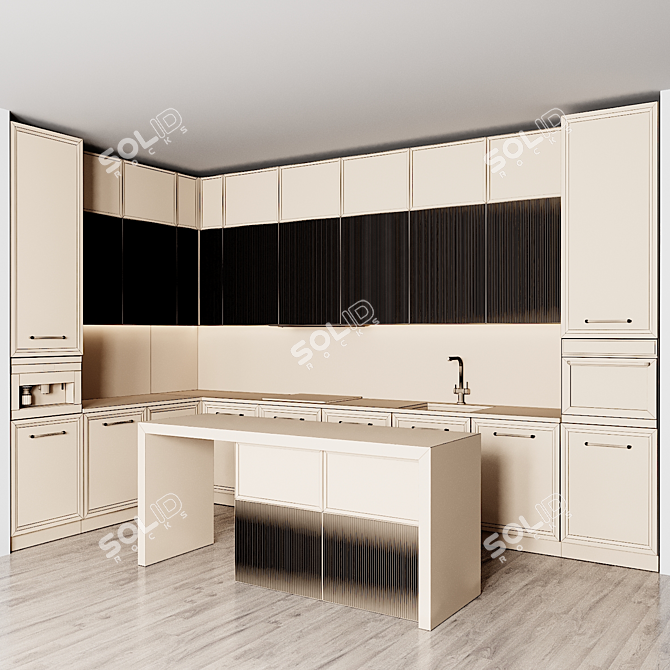 Modern Kitchen 3D Model 3D model image 4