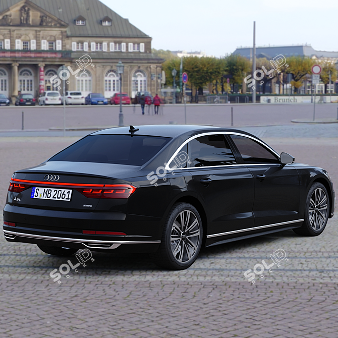 Luxurious Audi A8 Long: Elegant and Powerful 3D model image 4