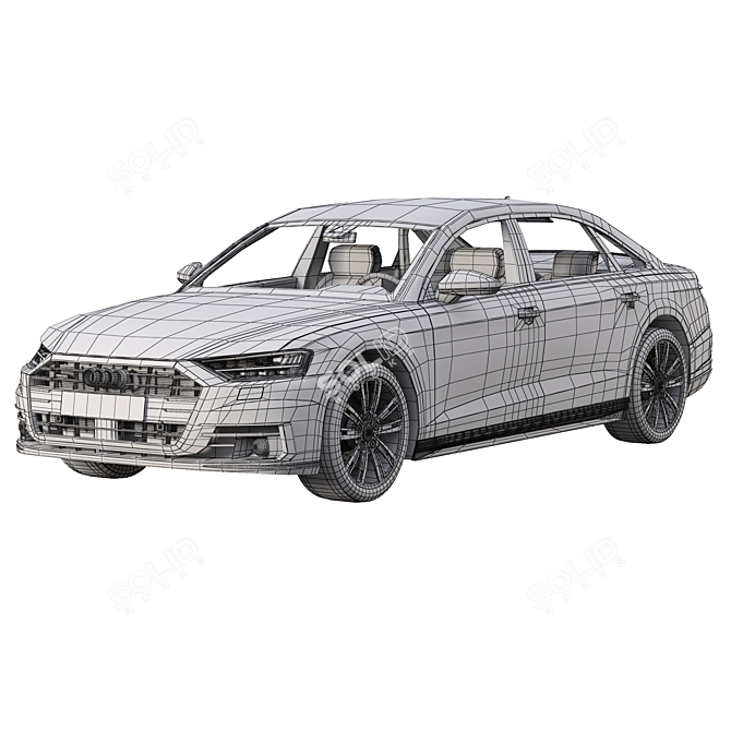 Luxurious Audi A8 Long: Elegant and Powerful 3D model image 5