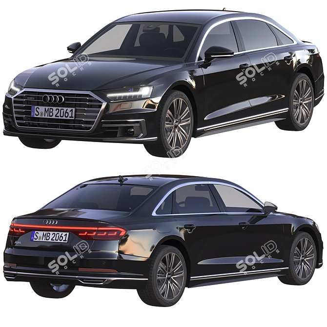 Luxurious Audi A8 Long: Elegant and Powerful 3D model image 6