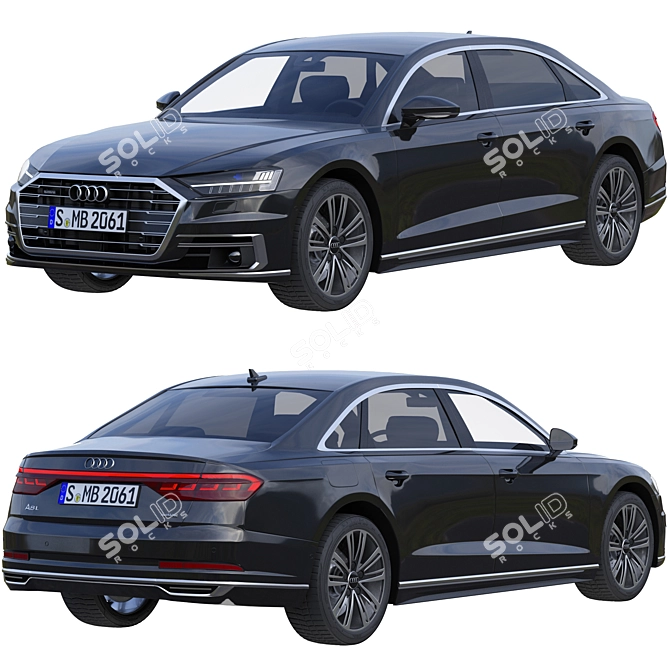 Luxurious Audi A8 Long: Elegant and Powerful 3D model image 7