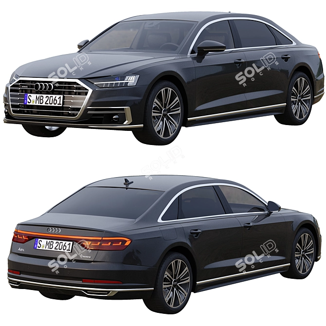 Luxurious Audi A8 Long: Elegant and Powerful 3D model image 8