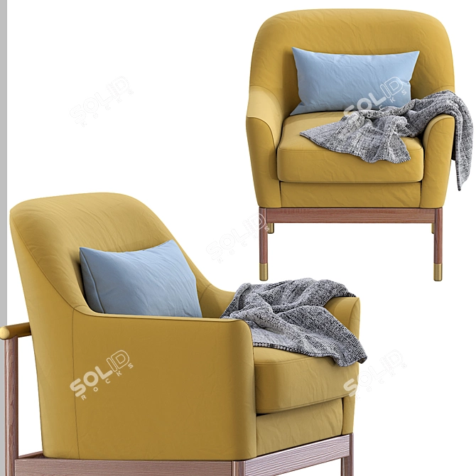 Elegant Alperce Armchair 3D model image 3