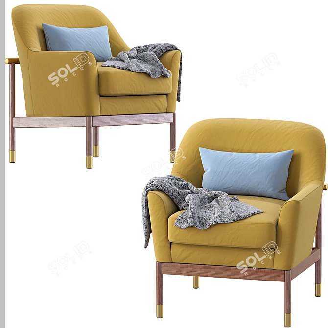 Elegant Alperce Armchair 3D model image 4