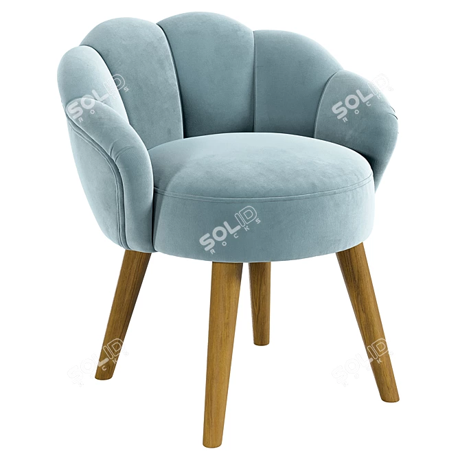 Sleek Purr Shell Chair: Perfect Blend of Comfort and Style 3D model image 1