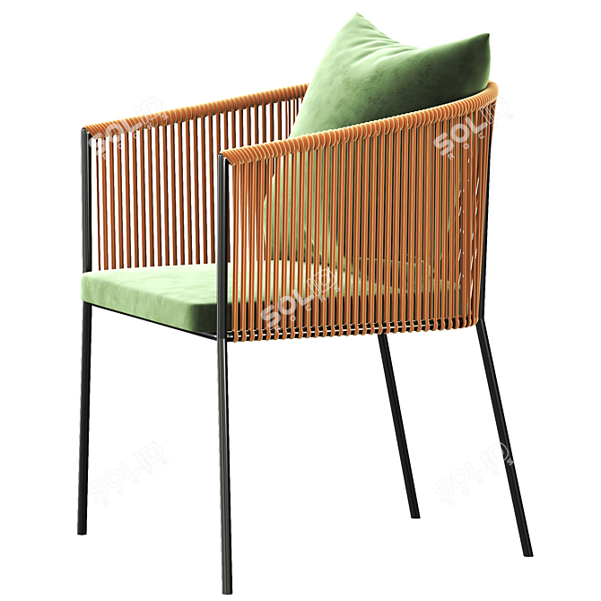 Sleek Outdoor Dining Chairs 3D model image 3