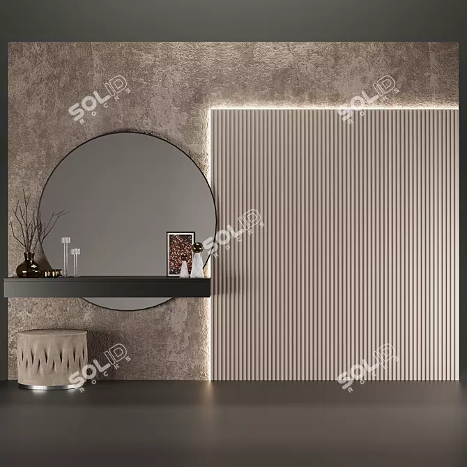 Modern Stylish Wall Panel 3D model image 1