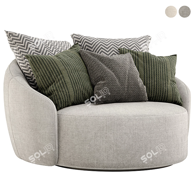 Flex Team Globe Poltrono - 3D Sofa in 2 Colors/Materials 3D model image 1