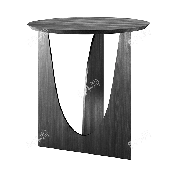 Geometric Oak Side Table by ETHNICRAFT 3D model image 3