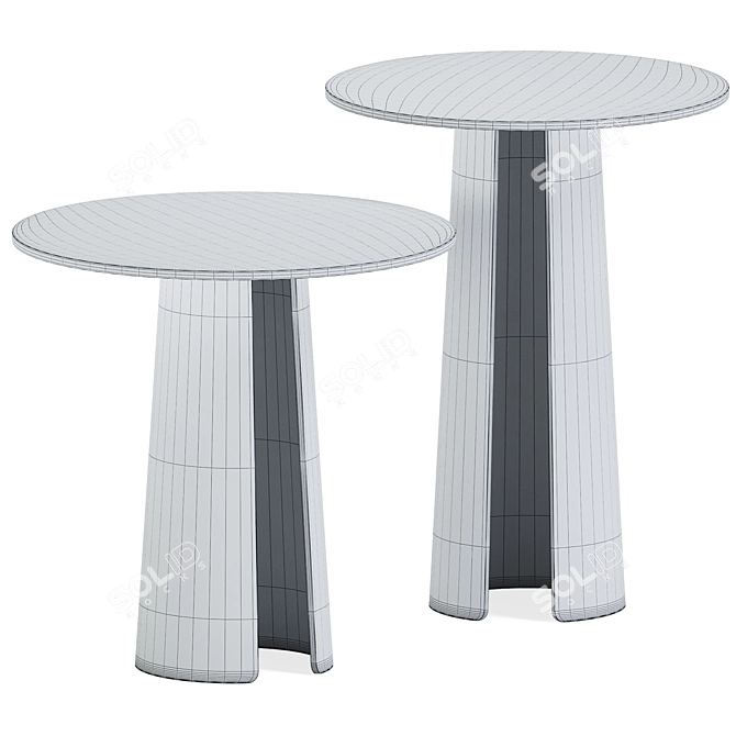 Sleek Metal Orbit Coffee Tables 3D model image 3
