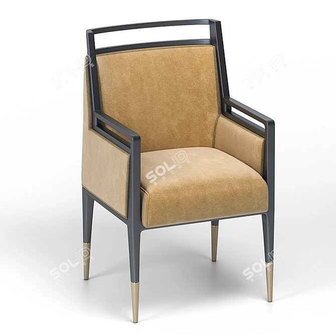 Vintage Gio Ponti 1950 Armchair 3D model image 3