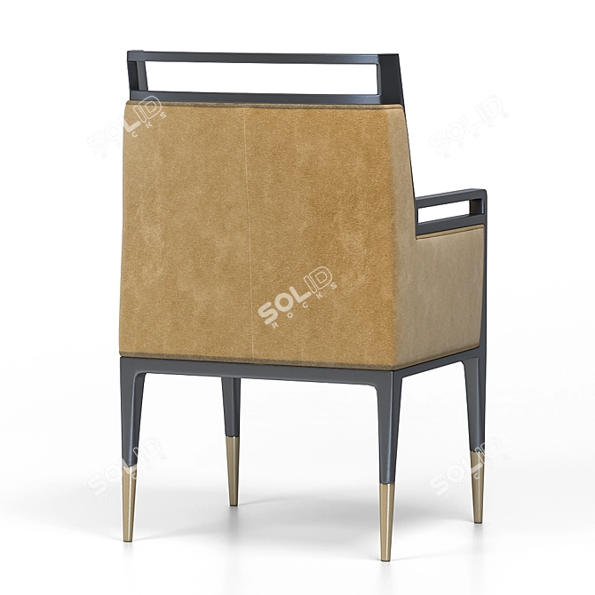 Vintage Gio Ponti 1950 Armchair 3D model image 4