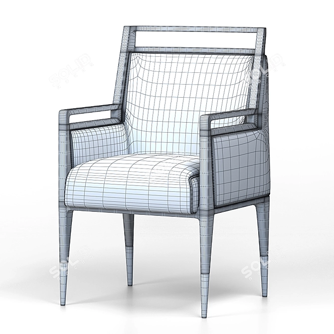 Vintage Gio Ponti 1950 Armchair 3D model image 10