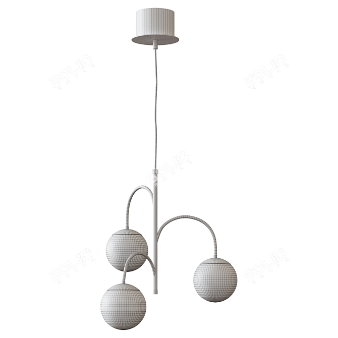 Elegant Chrome Pendant Lamp 3D model image 2