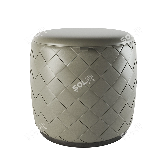 Luxury Leather Round Pouf: Grant Deluxe 3D model image 1