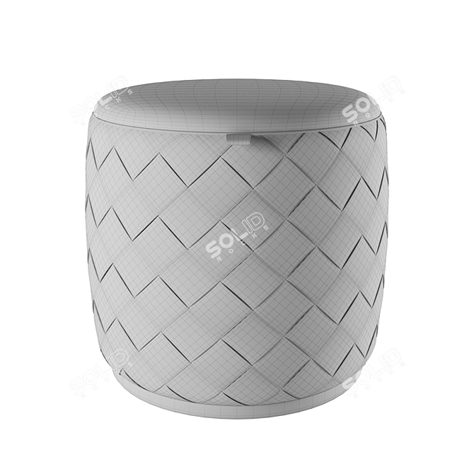 Luxury Leather Round Pouf: Grant Deluxe 3D model image 2