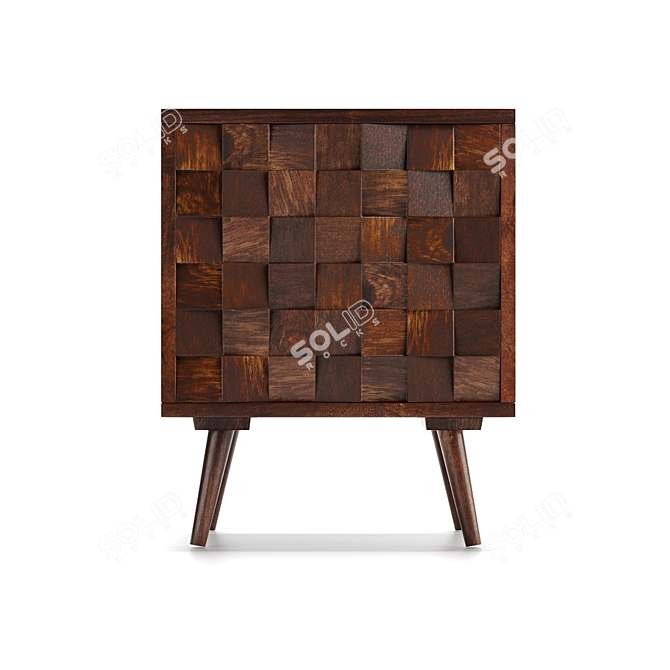 Elegant Wood Bedside Table | ZARA HOME 3D model image 2