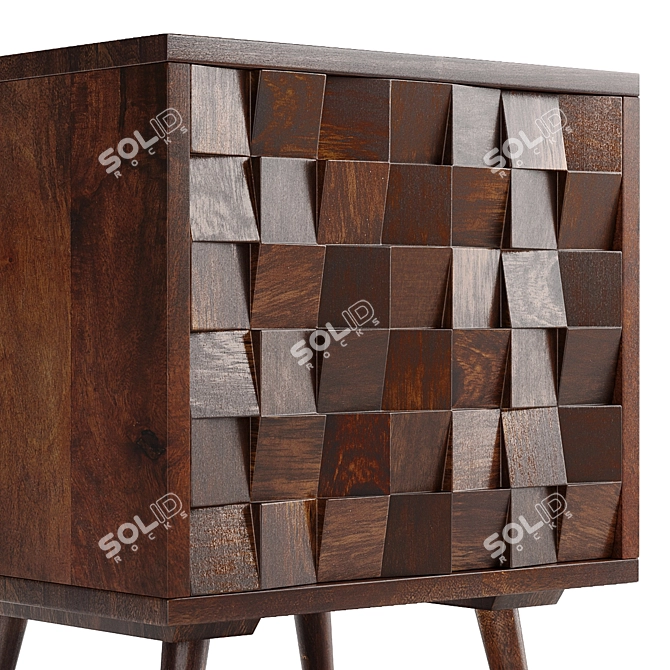 Elegant Wood Bedside Table | ZARA HOME 3D model image 3