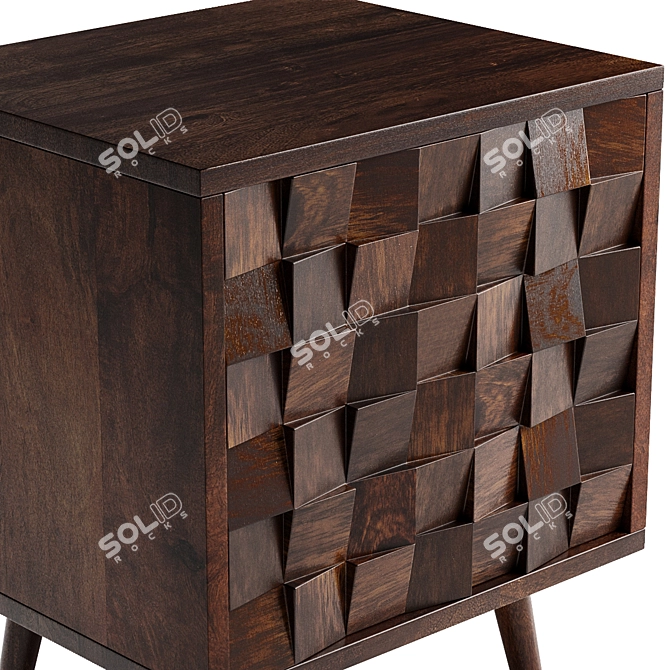 Elegant Wood Bedside Table | ZARA HOME 3D model image 4