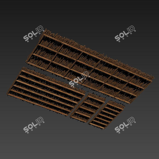 Elegant Twisted Branch Ceiling Fixture 3D model image 5