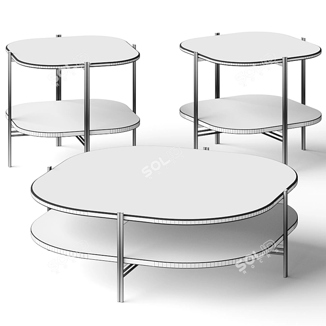 Modern Minimalist Coffee Tables 3D model image 2