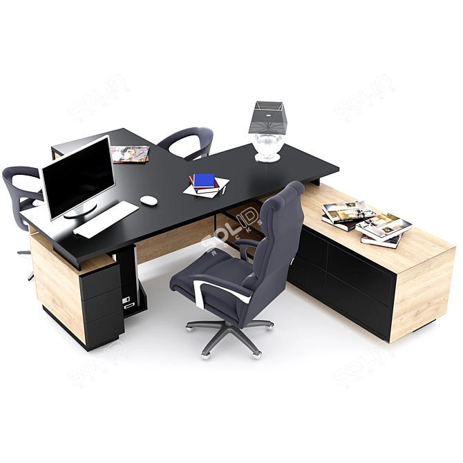 Executive Office Furniture Set 3D model image 7