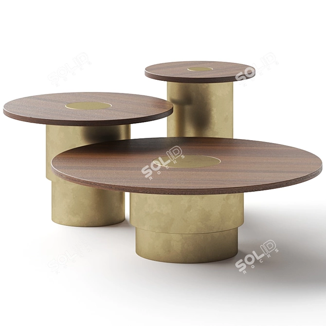 Sleek Daytona Rondo Coffee Tables 3D model image 1