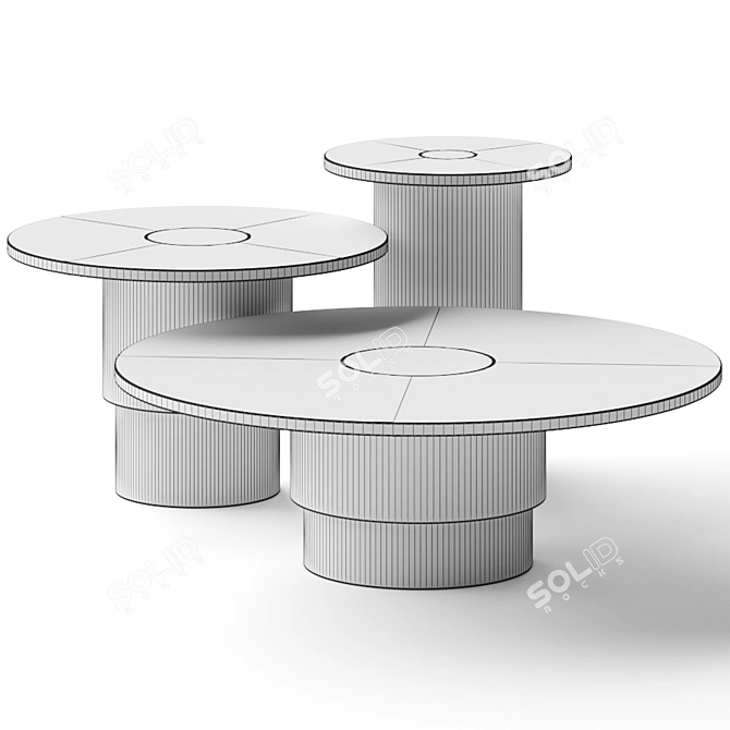 Sleek Daytona Rondo Coffee Tables 3D model image 2