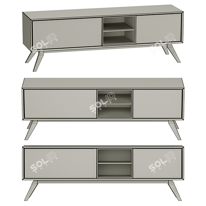 Modern Quatre TV Stand 174x56 3D model image 2