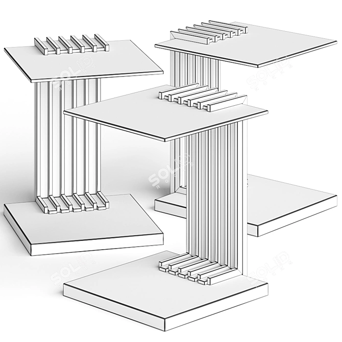 Elegant Luxxu Vertigo Side Tables 3D model image 2