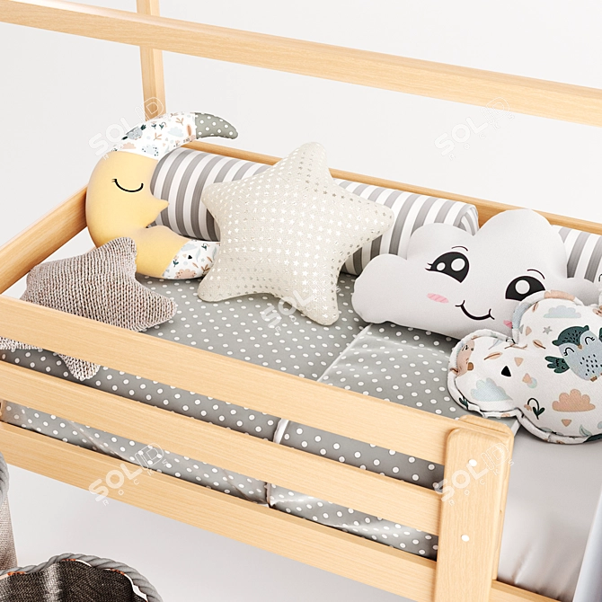 Cozy Co Sleeper: Adjustable Baby Bed 3D model image 4