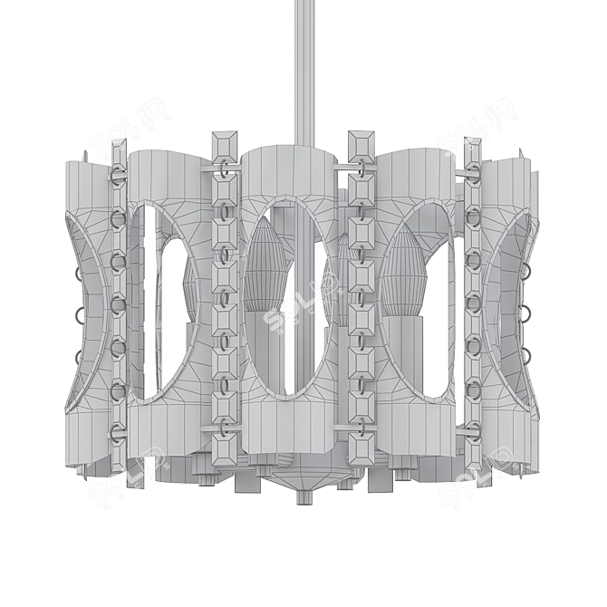 Elegant Twilight Pendant with Crystal 3D model image 2