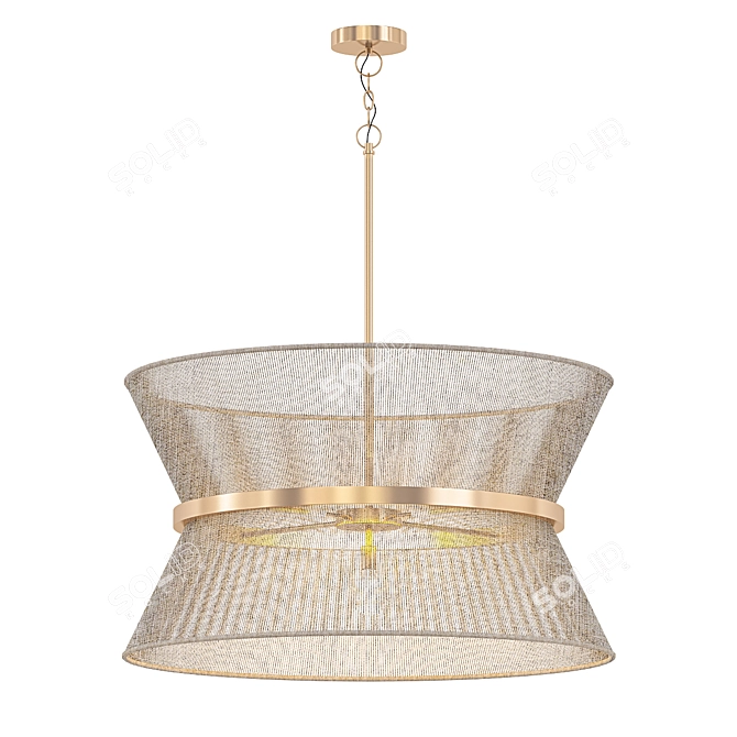 Elegant 8-Light Pendant Fixture 3D model image 1