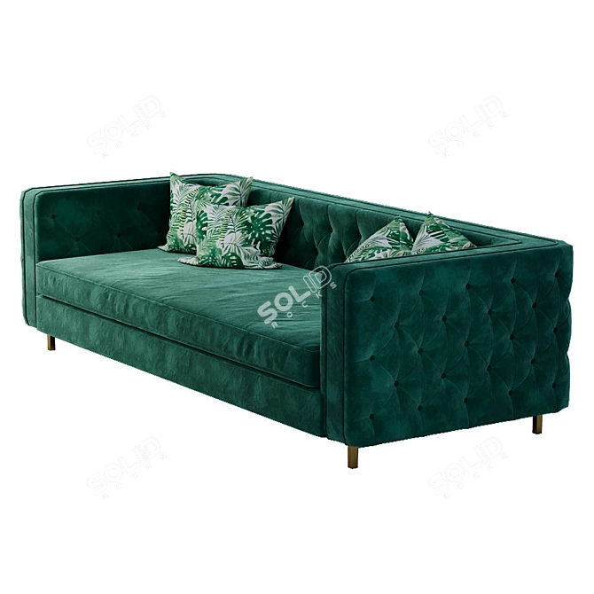 Luxurious Velvet Inside Out Sofa 3D model image 1