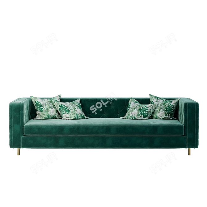 Luxurious Velvet Inside Out Sofa 3D model image 2