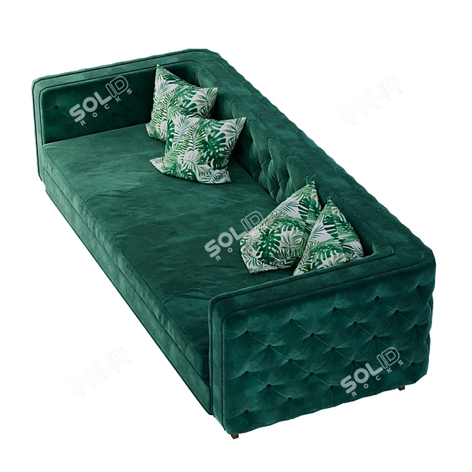 Luxurious Velvet Inside Out Sofa 3D model image 4