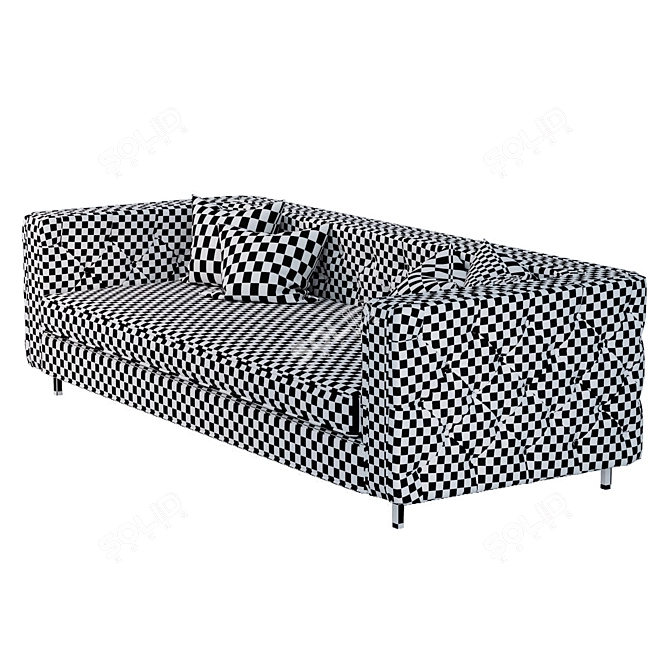 Luxurious Velvet Inside Out Sofa 3D model image 7