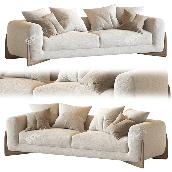 Sophisticated Softbay Sofa 3D model image 1