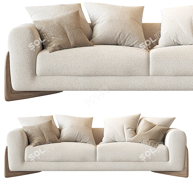 Sophisticated Softbay Sofa 3D model image 4