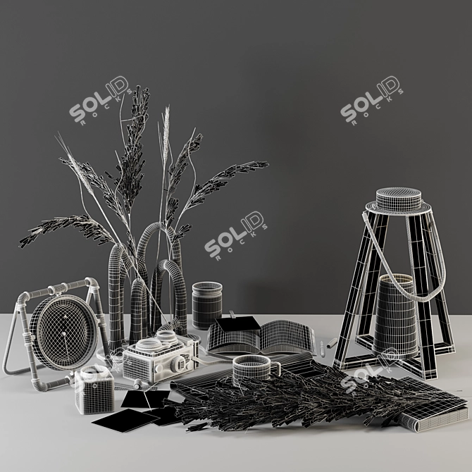 Vintage Camera Decor Set 3D model image 6