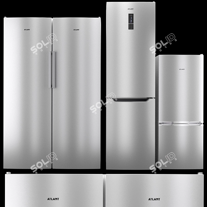 Atlant Refrigerator Set: Versatile and Stylish 3D model image 1
