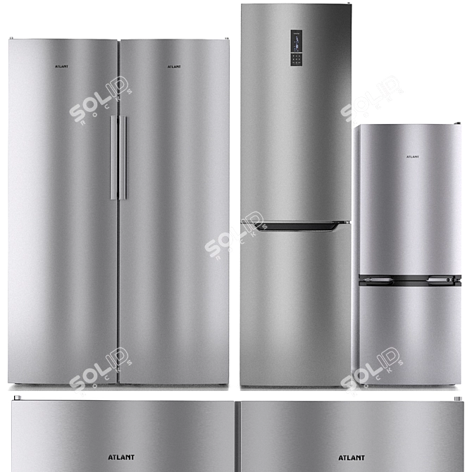 Atlant Refrigerator Set: Versatile and Stylish 3D model image 2